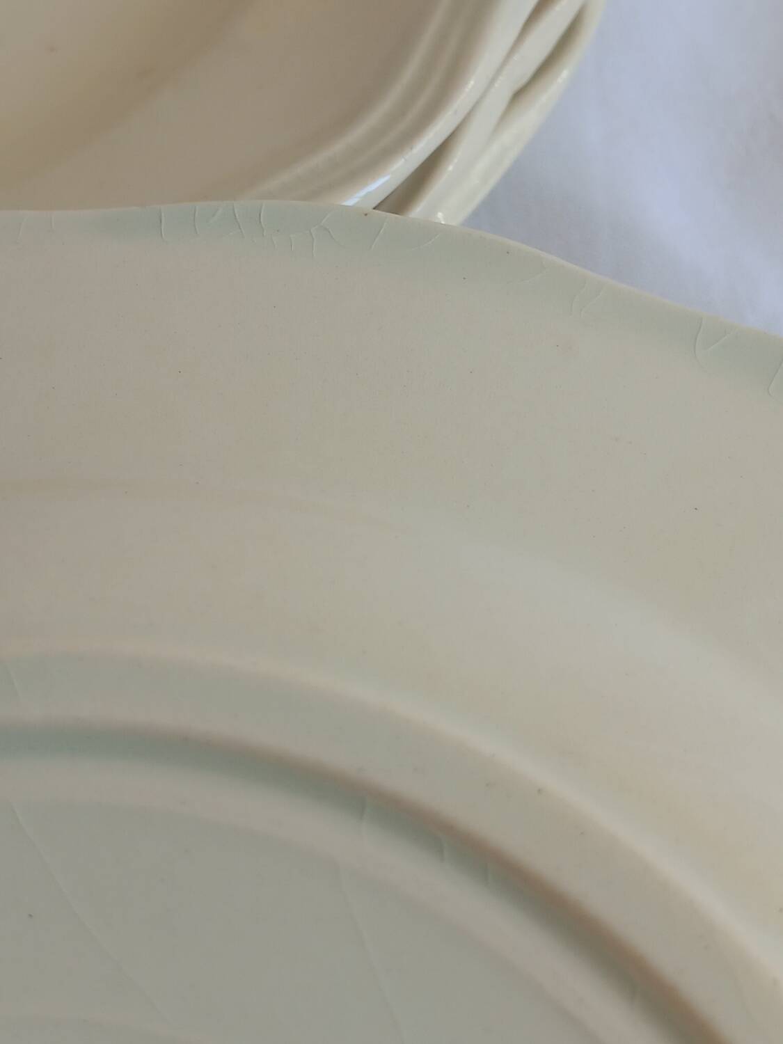 Set of 4 Digoin Sarreguemines Soup Plates – Ivory French Ironstone