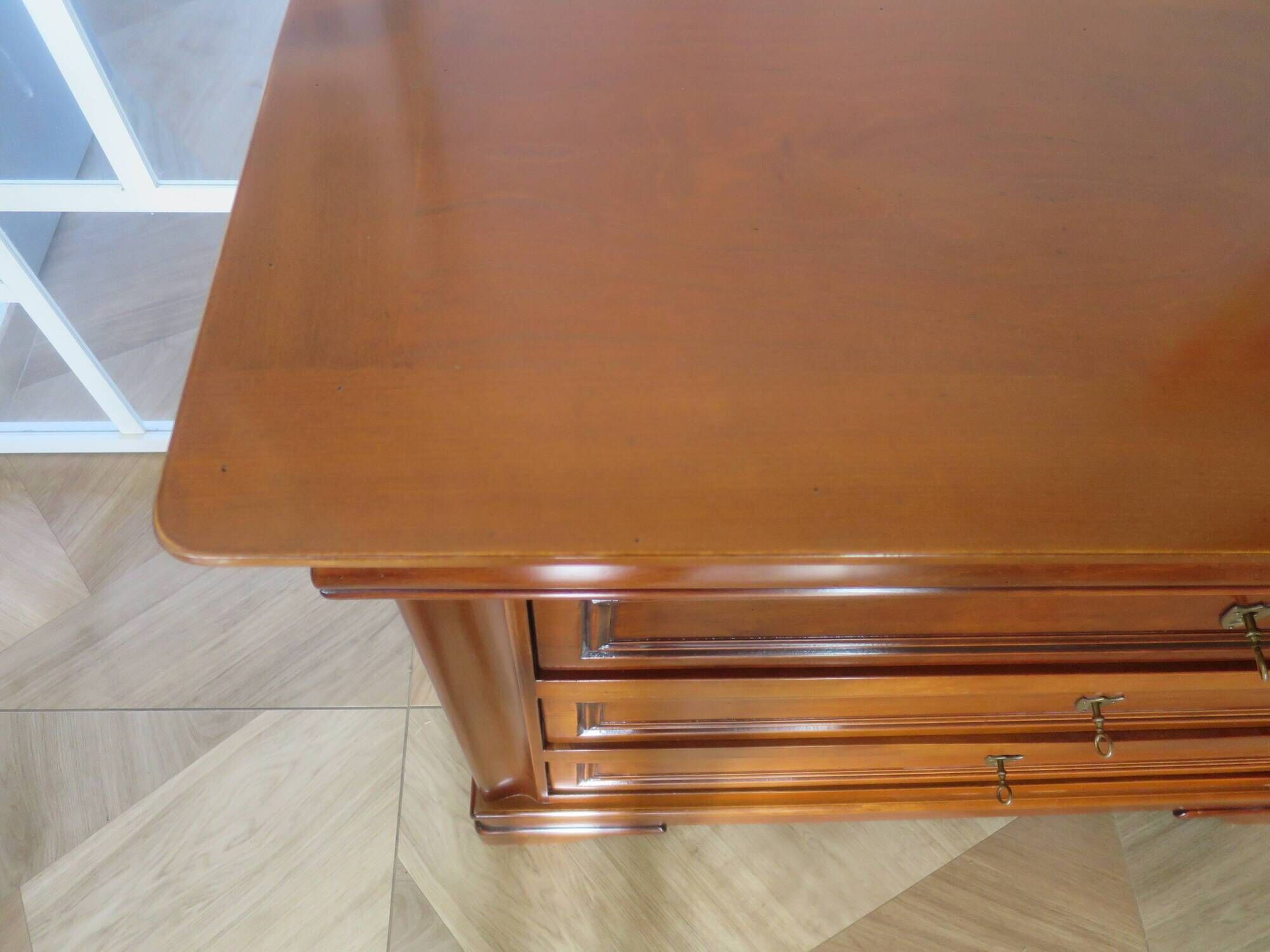 large curved chest of drawers - solid wood - cherry - 4 drawers - Louis Philippe