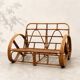 "Bretzel" vintage rattan bench – 1960s-1970s