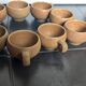 Set of 10 stoneware coffee cups