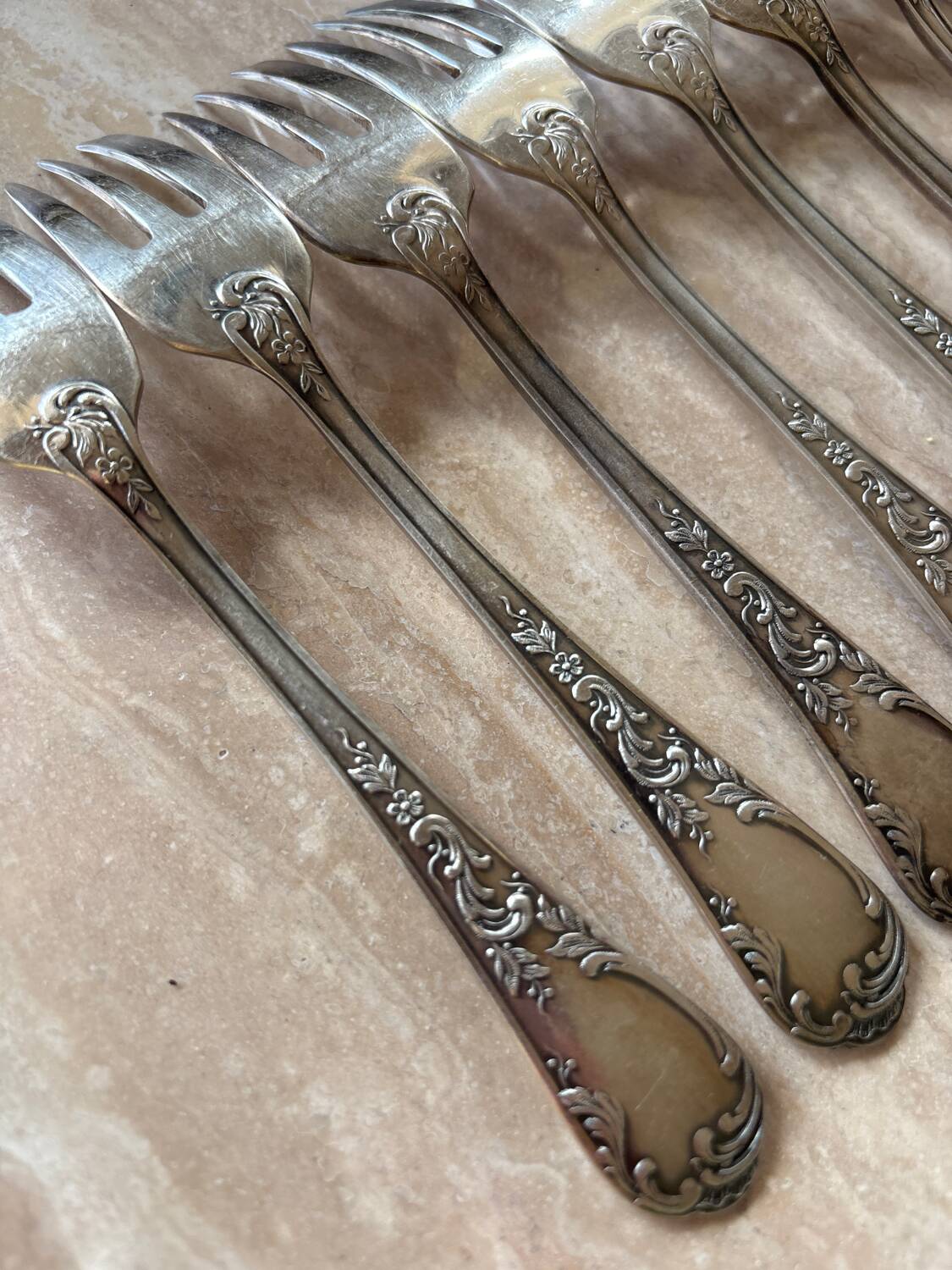 12 Christofle solid silver forks