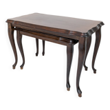 Lot de 2 tables d'appoint tables gigognes Chippendale courbes rectangulaires vintage midcentury ban