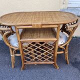 Rattan bamboo table and chairs set