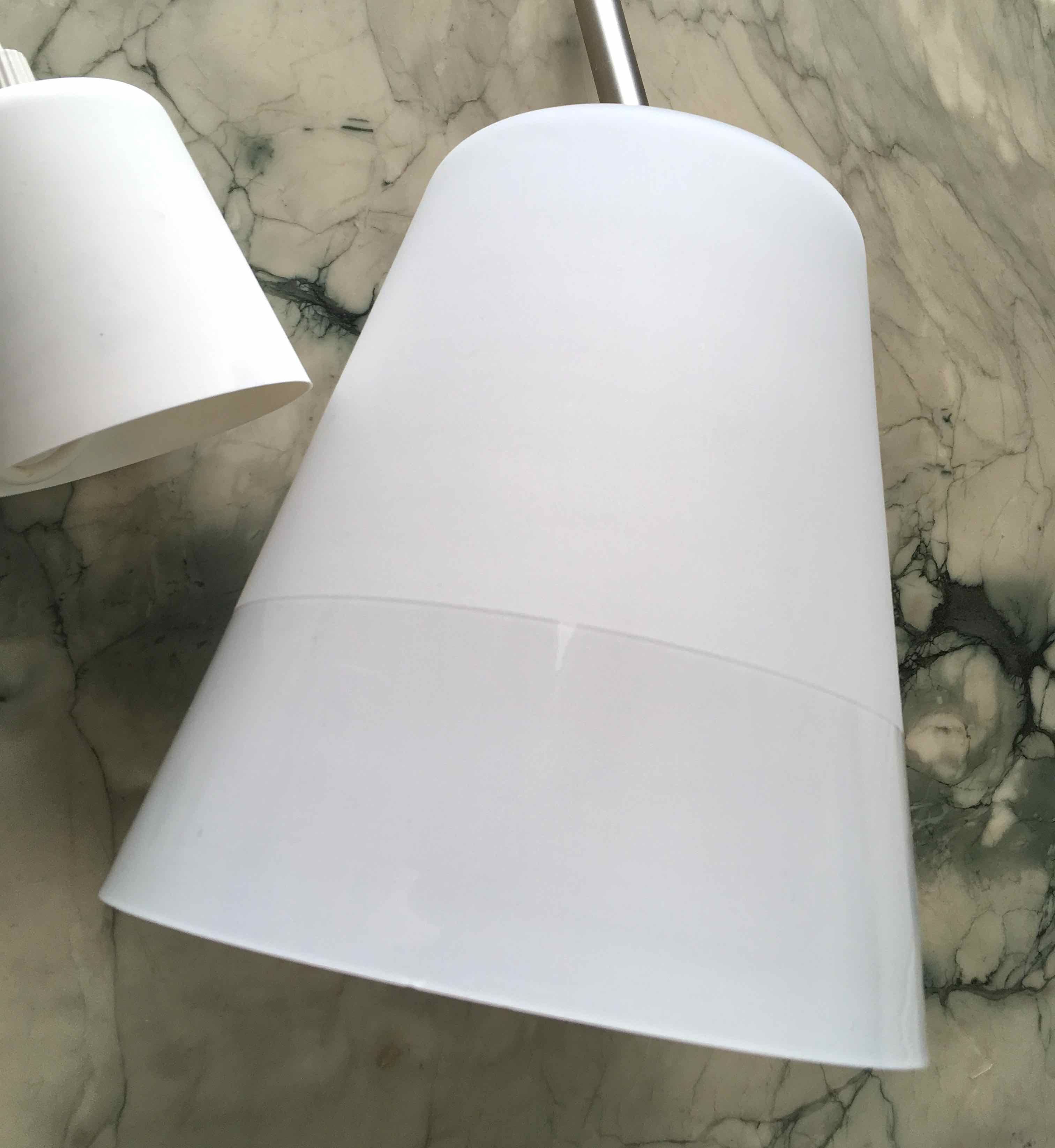 Opaline suspension and brushed steel