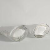 Large White Crystal Glass Table Lamps, Carl Fagerlund, Orrefors, 1960, Set of 2