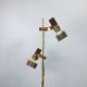 2-bulb floor lamp by Hustadt Leuchten, plastic spotlights on a brass pole, 1970s