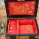 Vintage jewelry box China lacquered wood brass mother-of-pearl