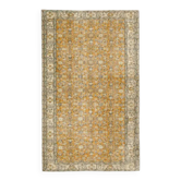 Tapis vintage turc Oushak fait à la main en laine et coton orange 161x267