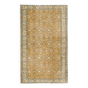 Vintage Turkish Oushak handmade wool cotton orange rug 161x267