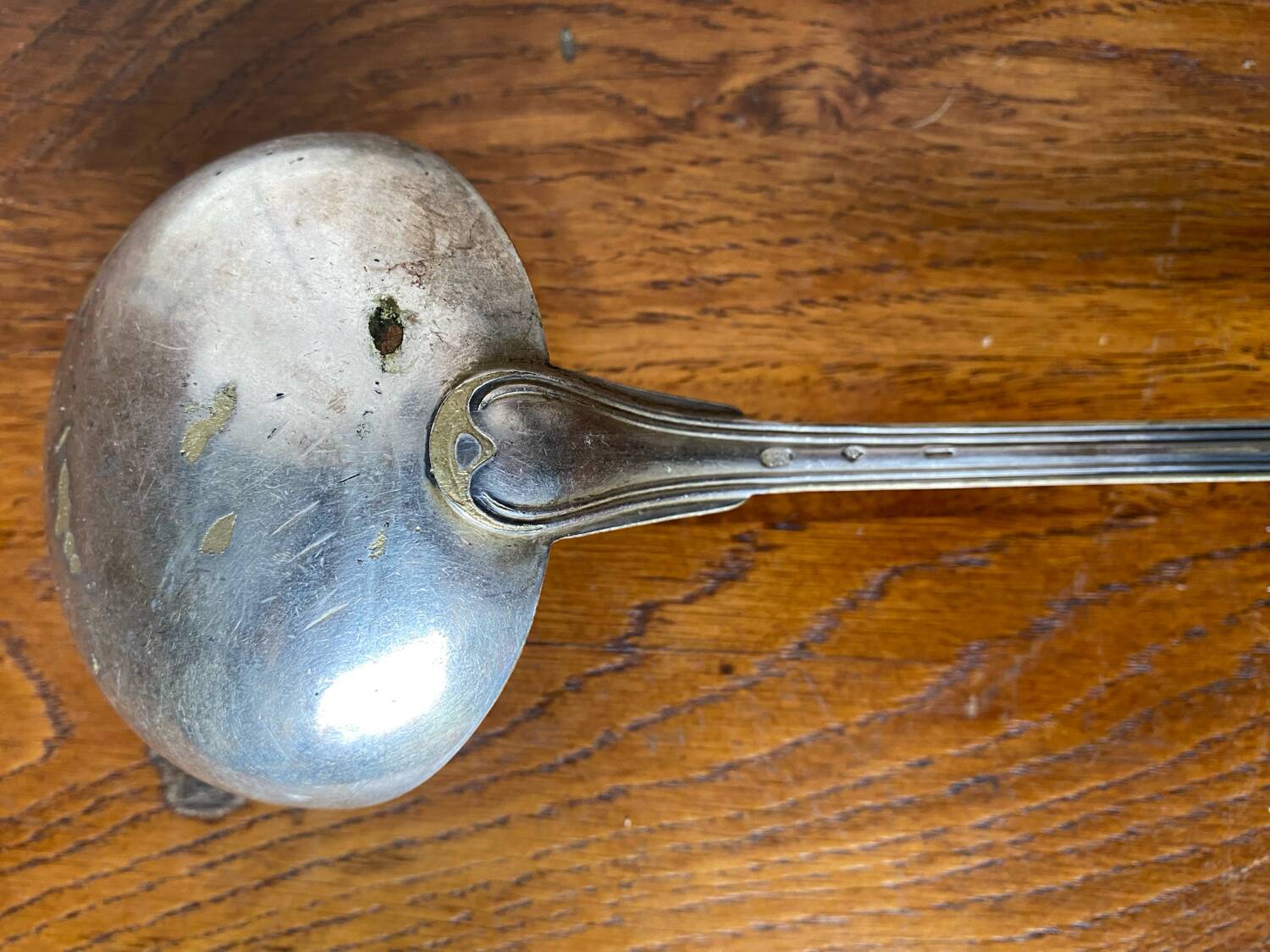Old christofle goldsmith ladle silver metal #b343