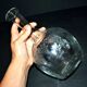 Antique Saint-Louis carafe with acid-etched rocaille and flower decoration H32cm