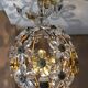 Lustre cage fleurs en verre