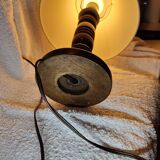 Basque style turned wood bedside lamp Charles Dudouyt taste