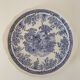 Pastoral blue decor dish, Lunéville earthenware, KG high-fire decor