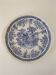 Pastoral blue decor dish, Lunéville earthenware, KG high-fire decor