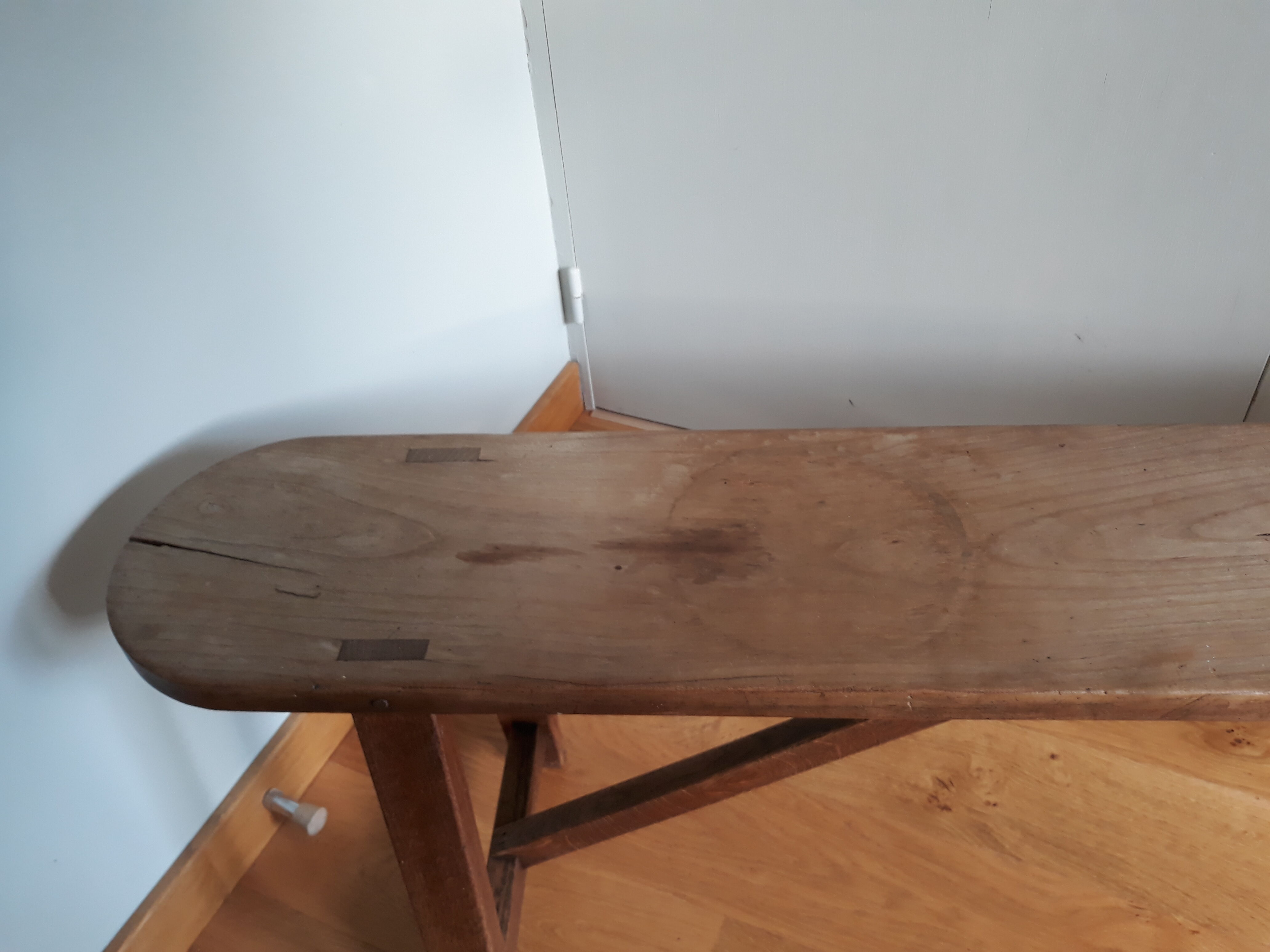 Solid wood farm bench