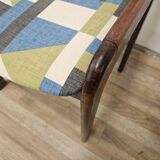 70s chairs for dining room in beech and Space Age fabric