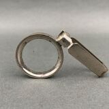 Foldable magnifying glass in silver metal 1900