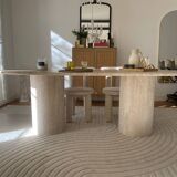 Travertine dining table