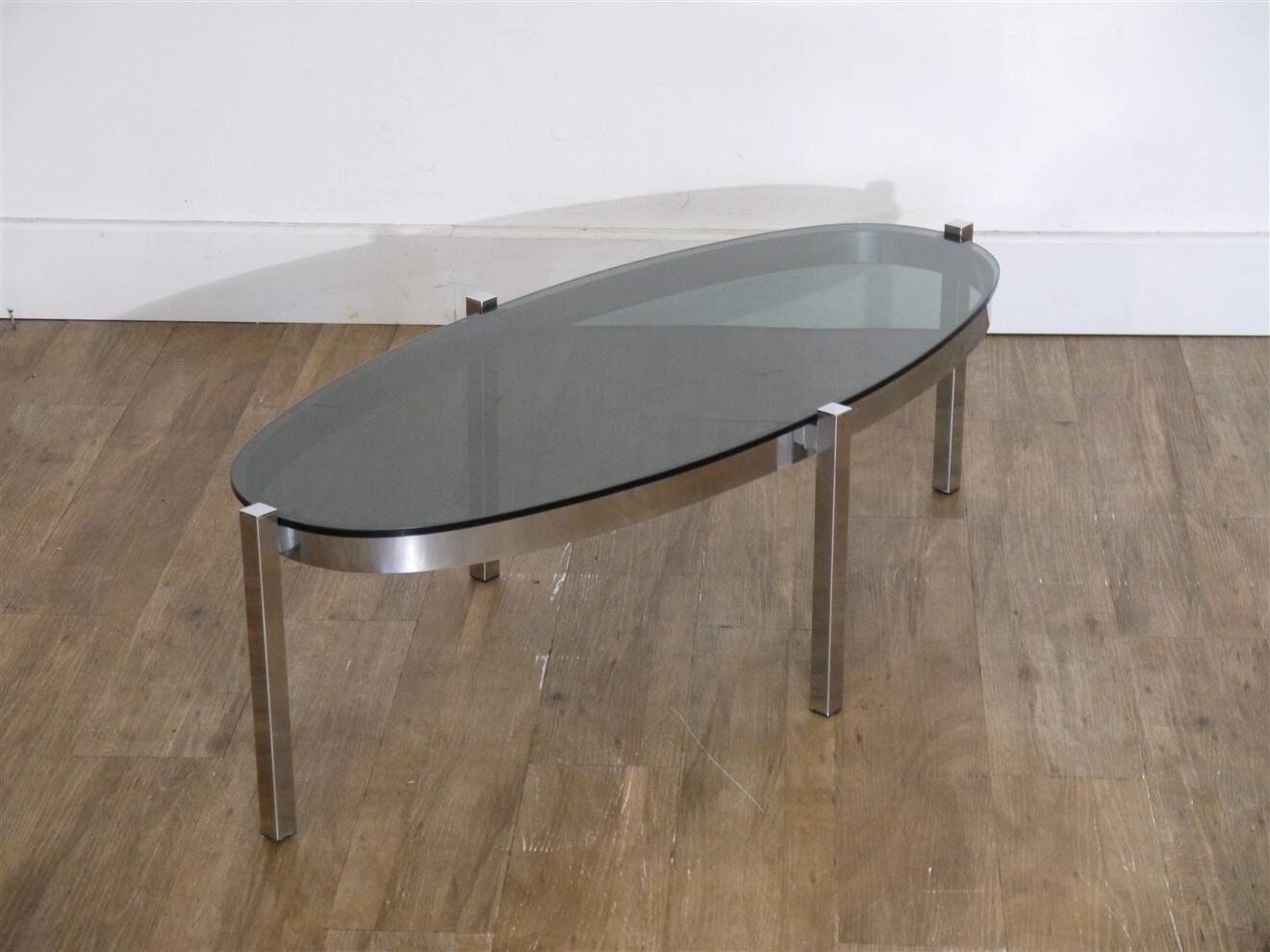Chrome and glass coffee table 1970