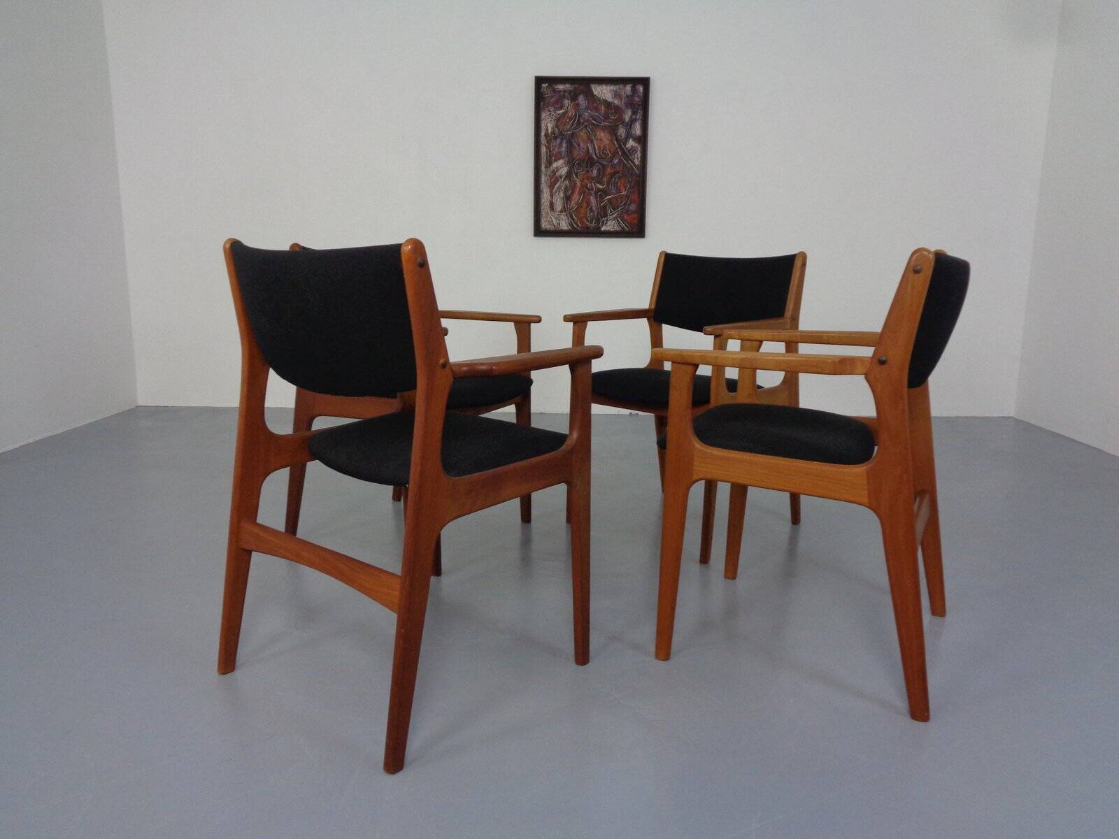 Mid-Century Danish Armchairs in Teak, 1960s, Set of 4