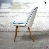 Nice Chair vintage of the 50s/60s renovated (wood, fabric, trim).