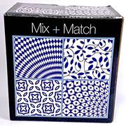 4 cups 11.5 cm diam. porcelain, white and blue, 4 different patterns