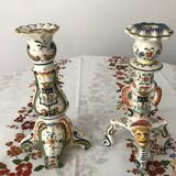 Pair of Desvres candle holders