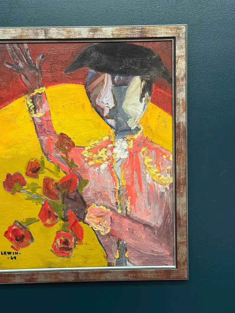 Original Swedish Oil on Canvas - "Matador" by Gösta Lewin (1920–2016)