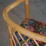 Set of 6 sculptural vintage bamboo dining chairs, modern Danish design, made in the 1960s.