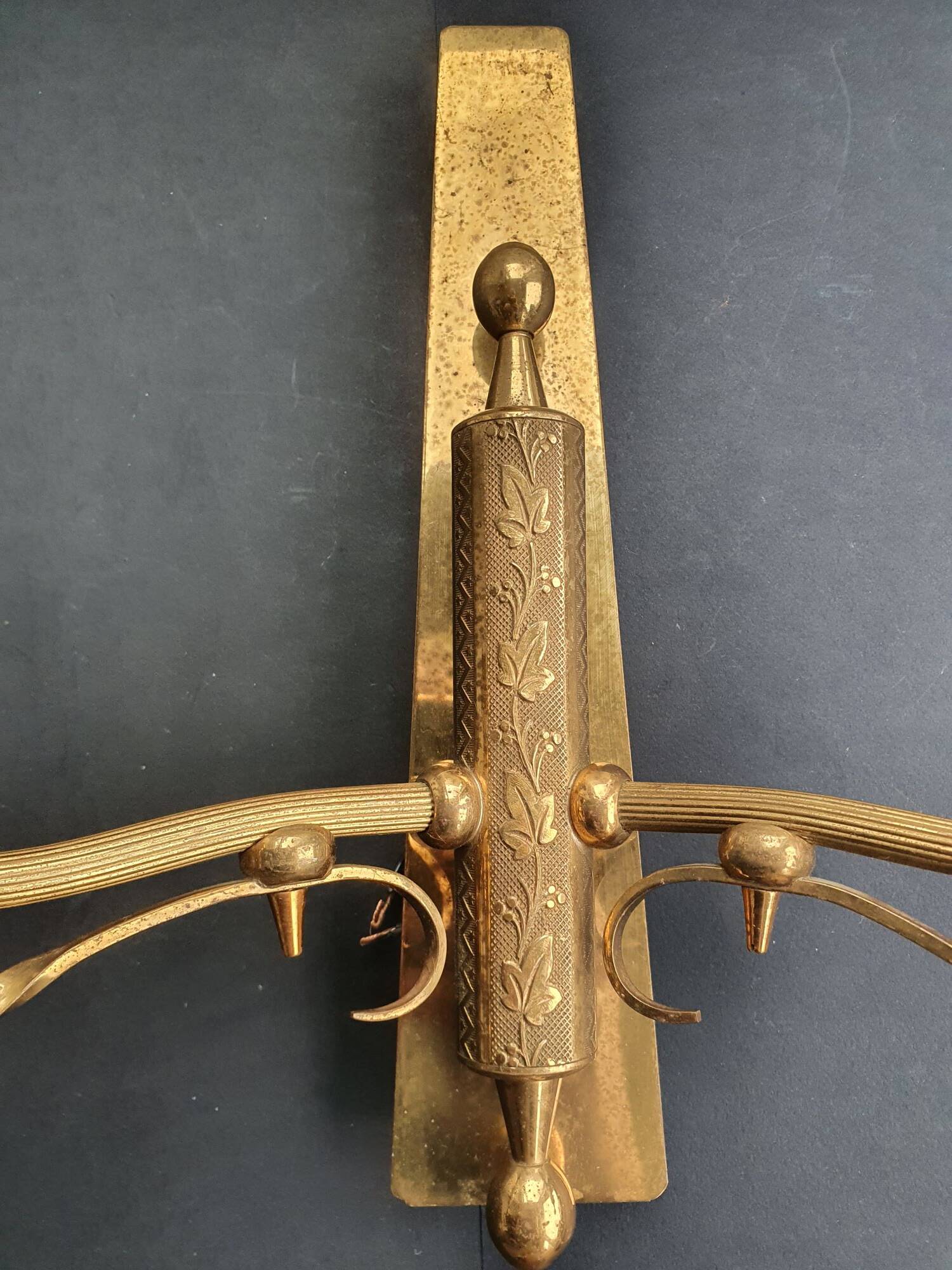 Pair of antique gold wall sconces