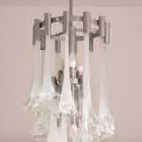 Great Design Murano Glass White Chandelier “Calle” by Venini, 1970