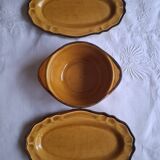 Ochre raviers and sauce bowls from Haute Provence earthenware