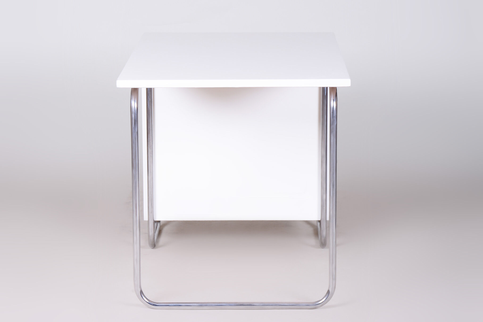 White bauhaus writing desk made in 1930s germany by robert slezak - restored
