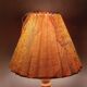 Vintage wooden lamp with pleated fabric lampshade 1980