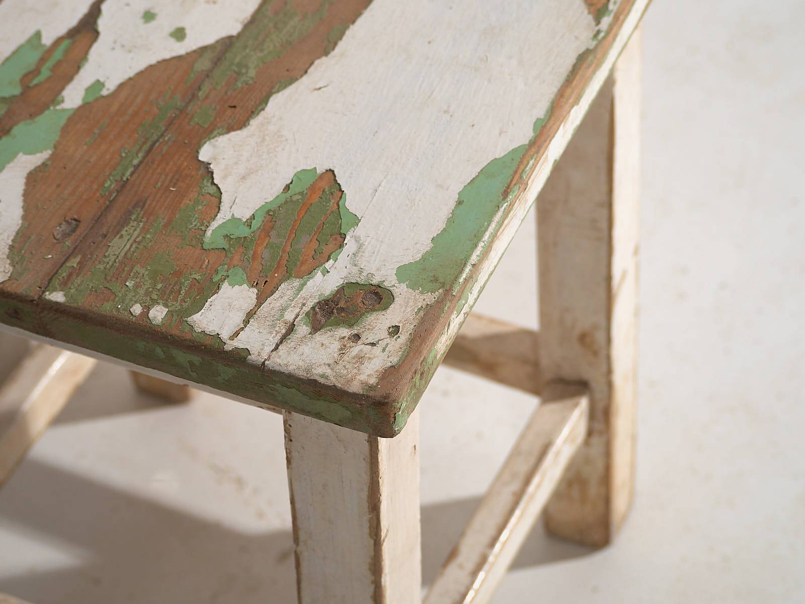 Antique white coffee tables (circa 1920). 2-piece set