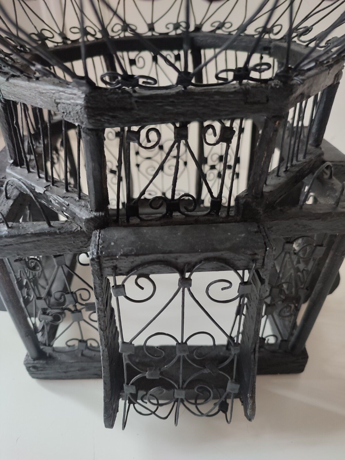 Metal and wood birdcage