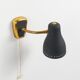 Jacques biny (designer) - pair of adjustable wall lights in brass & metal