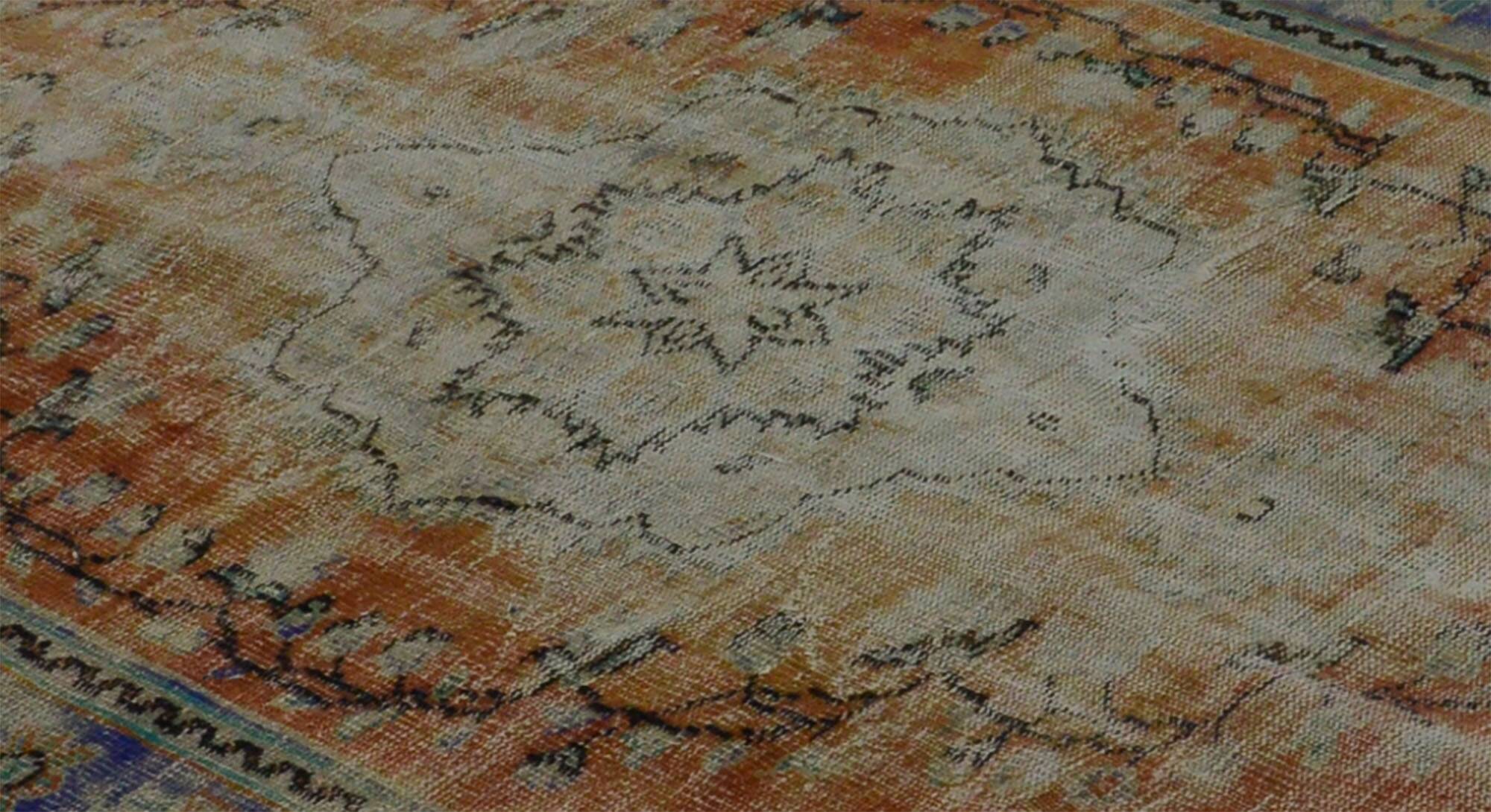 Turkish Anatolian Handmade Vintage Area Rug 258 cm x 161 cm