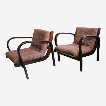 Pair of 1950's armchairs by Kropacek and Kozelka for Interier Praha