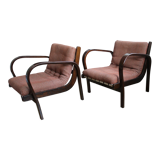 Pair of 1950's armchairs by Kropacek and Kozelka for Interier Praha