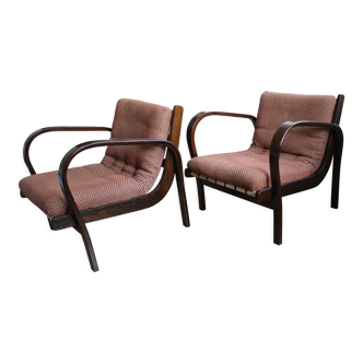 Paire de fauteuils des années 1950 par Kropacek et Kozelka pour Interier Praha