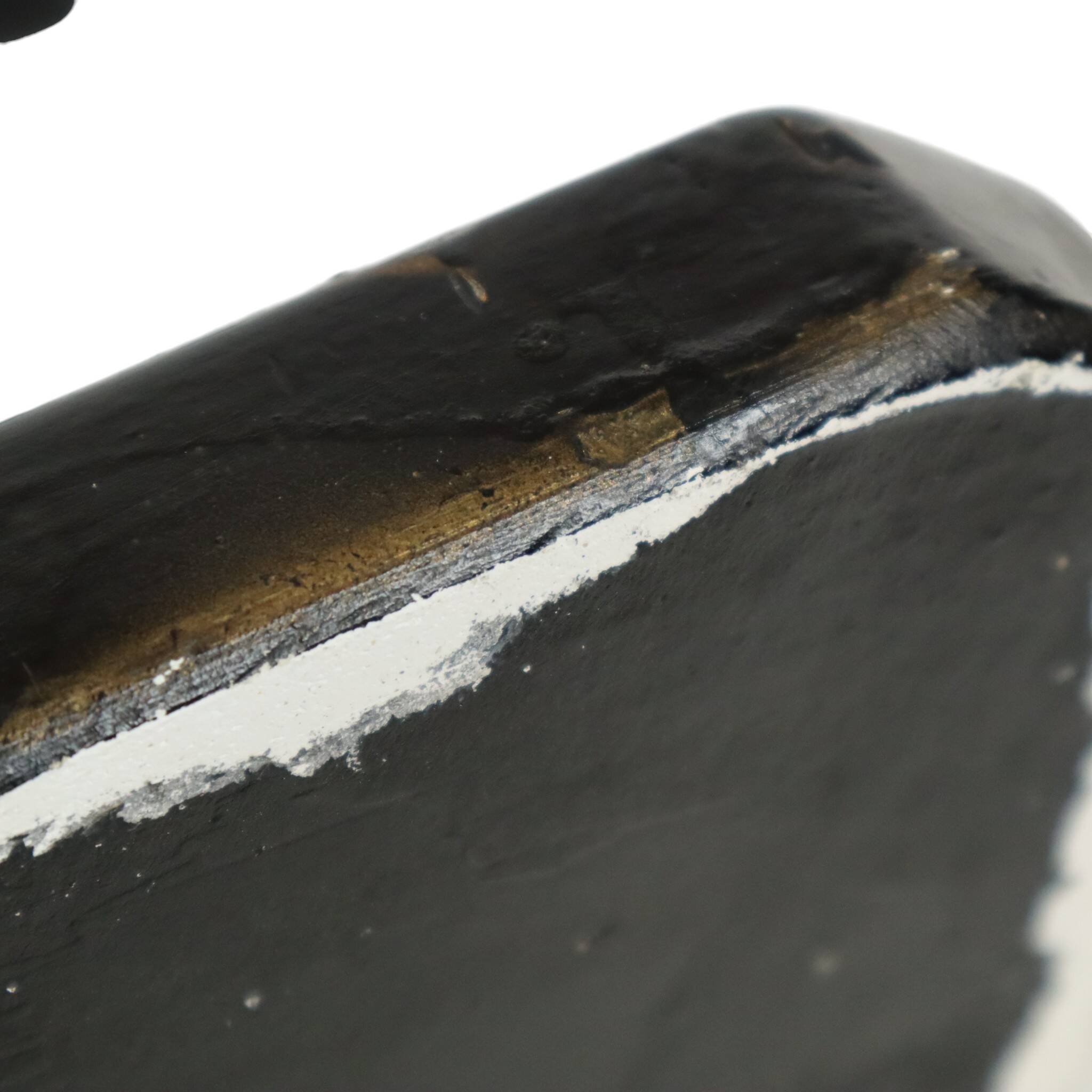 French Art Deco Style Panther Sculpture Black Lacquered Plaster 56cm