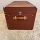 Vintage wooden and metal travel trunk