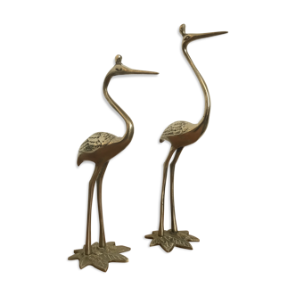Pair of heron in brass 1960s