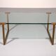 Coffee table glass and brass by Peter Ghyczy model T54 1970