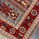 Vintage Style Red Kilim Rug Wool Handmade Tribal Flatweave 167x108cm