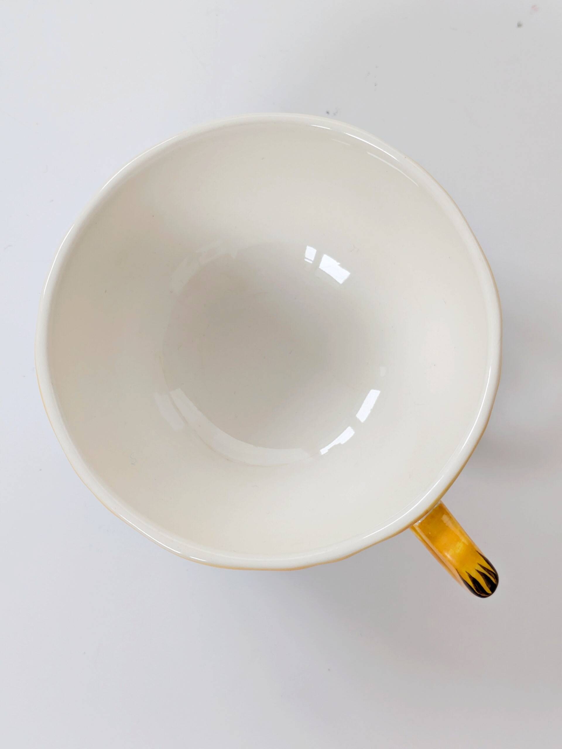 Set of 2 Gien Magellan "Caribbean" cups and saucers, vintage earthenware