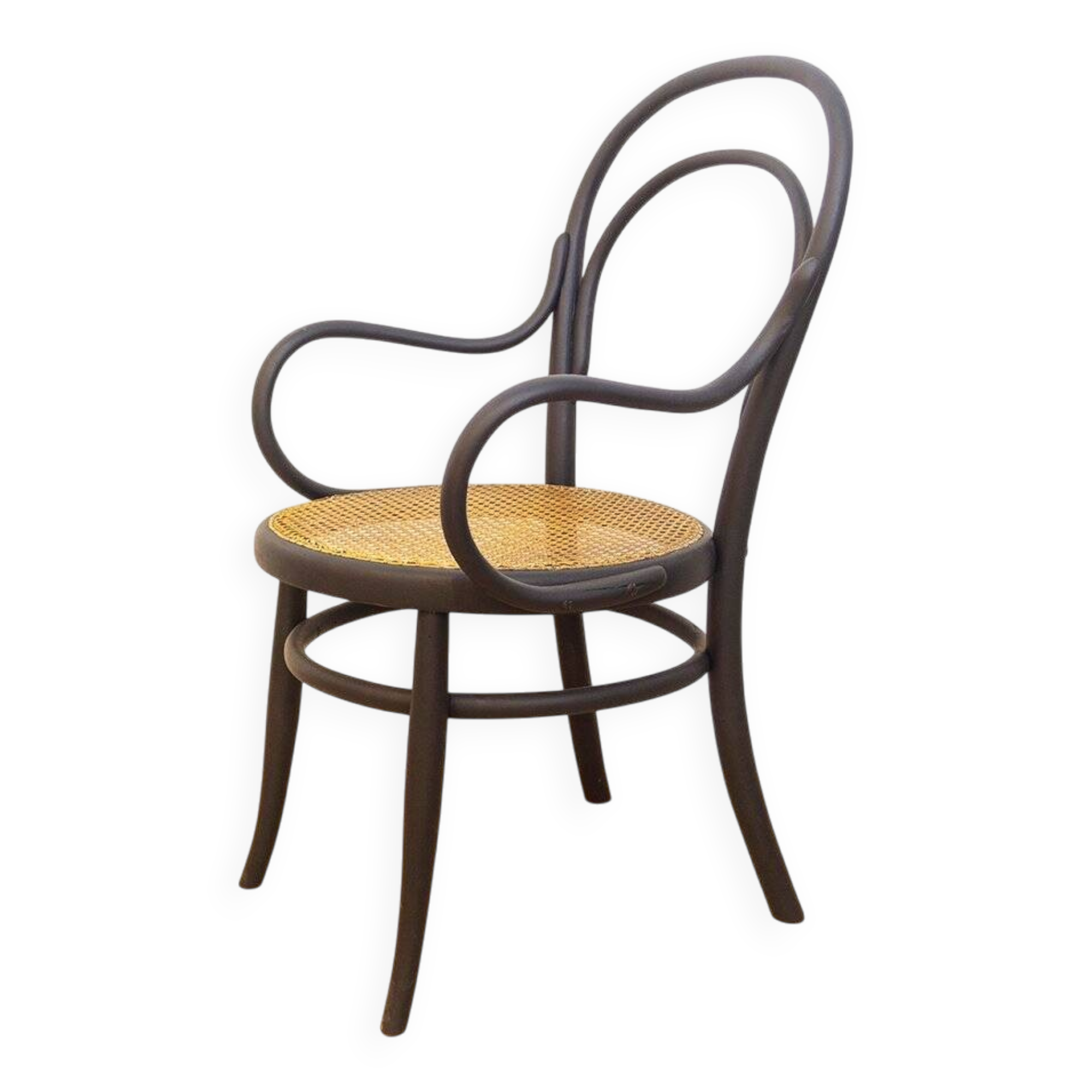 Fauteuil en bois courbé avec assise grillagée