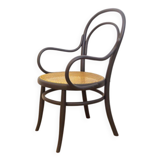 Fauteuil en bois courbé avec assise grillagée